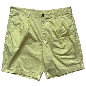Brooks Brothers "346" Mens Pleated Shorts Yellow W38